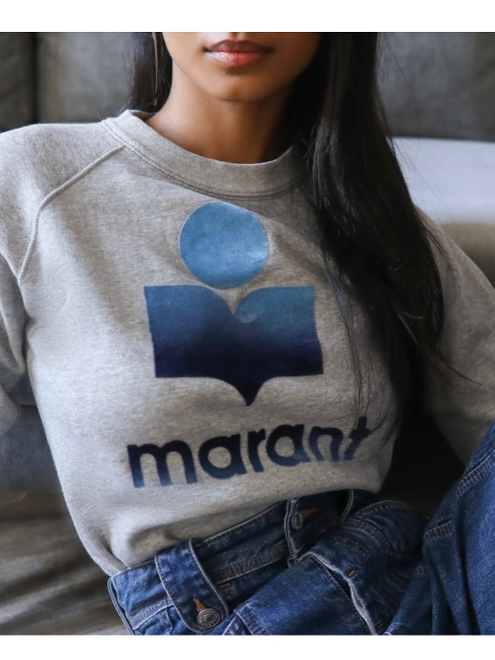 Isabel Marant • Milly Flocked-Logo Cotton-Blend Sweatshirt
